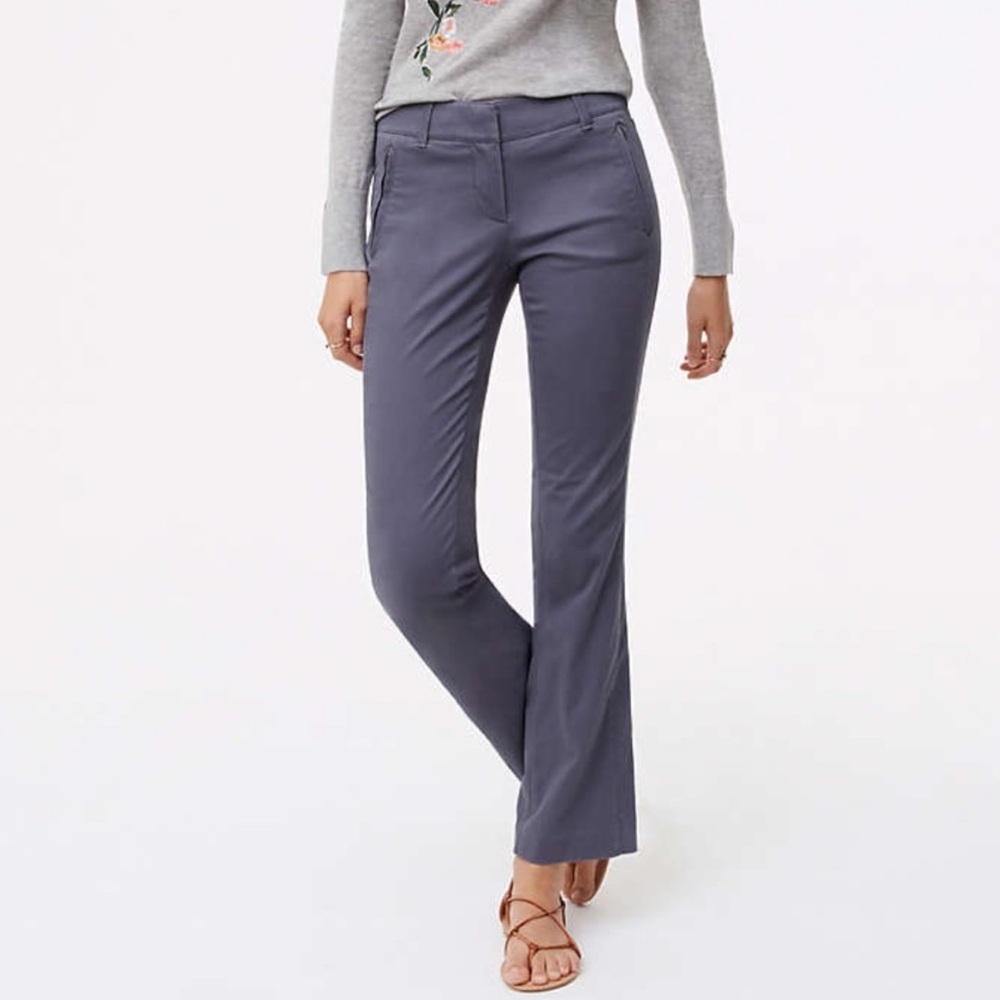 NWT Loft Gray Bootcut Sanded Sateen Chinos in Marisa Fit, 00